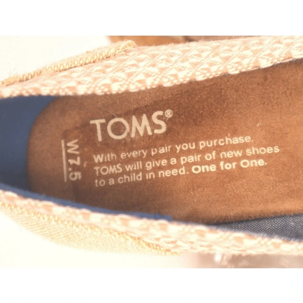TOMS Women's Tan Geometric Toe Cork Wedge Sandals Size 7.5 w